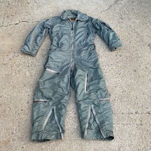 Vintage 1958 UnitedStates Military green flying AirForce  rayonwool suit CWU-I/P